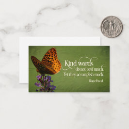 Blaise Pascal Inspiration Zitat "Kind Worte" Mitteilungskarte
