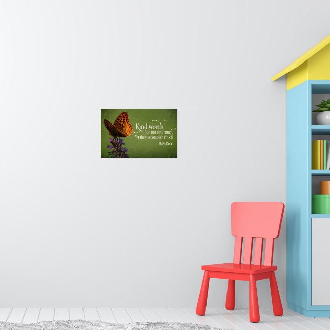 Blaise Pascal Inspiration Zitat "Kind Worte" Poster (Kinderzimmer 1)