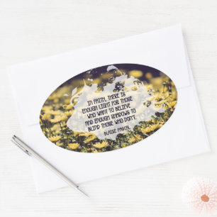 Blaise Pascal inspirierendes Zitat "Im Glauben" Ovaler Aufkleber