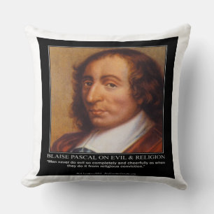 Blaise Pascal & Religiöses Übel Zitat Wurf Kissen
