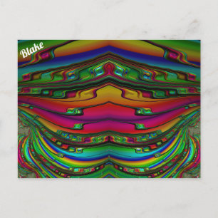 BLAKE ~ 3D-Fraktal Design Muster ~ Multicolor Postkarte