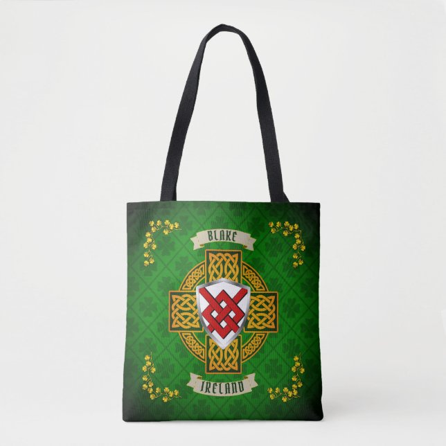 Blake Irish Shield & Celtic Cross Personalisiert Tasche (Vorderseite)