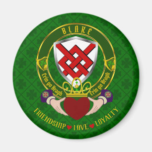 Blake Irish Shield & Claddagh Magnet