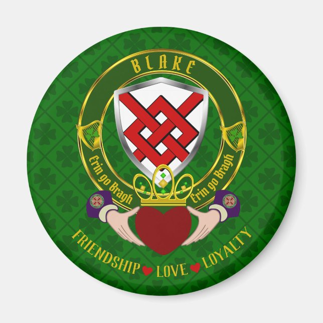 Blake Irish Shield & Claddagh Magnet (Vorne)
