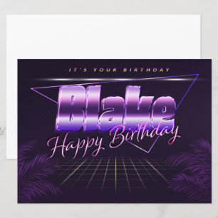 Blake Name Vorname lila retro Karte Geburtstag