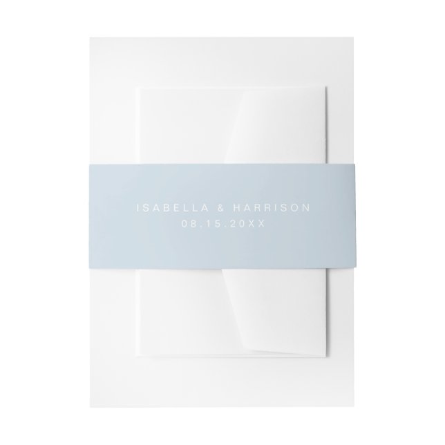 BLAKELY Modern Minimalistisch Dusty Blue Beach Wed Einladungsbanderole (Vorderseite Beispiel)