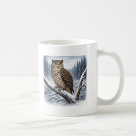 Blakiston’s Fish Owl in Winter Forest –  Kaffeetasse
