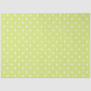 BLALE LIME GREEN MIT WEISSEN POLKA-PUNKTEN SEIDENPAPIER