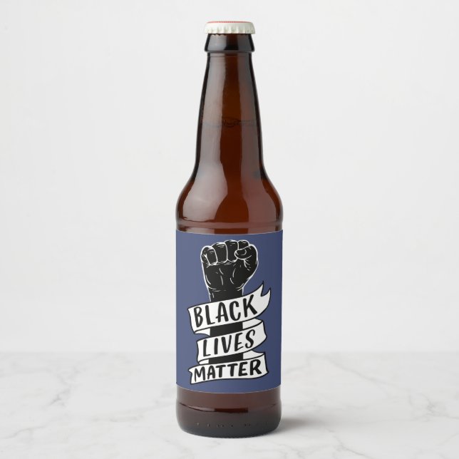 Blam Protest Schwarzes Leben Materie Gleichheit Po Bierflaschenetikett (Vorderseite)