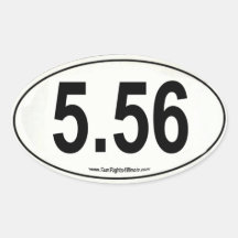 Blanc 5.56 Marathon Type Oval autocollant