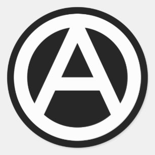 BLANC Anarchie symbole Classic Round Sticker