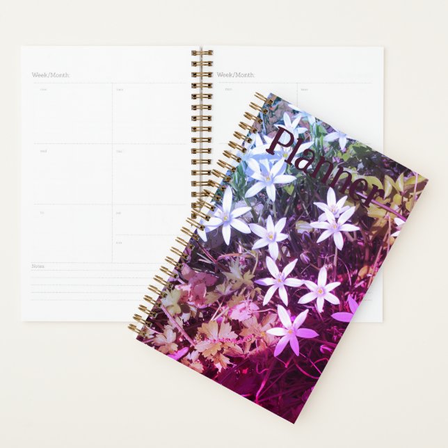 Blanc avec fleurs roses Planner (Devant avec enveloppe)