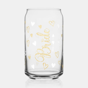 Blanc avec Gold Parties scintillant Bride anneaux 