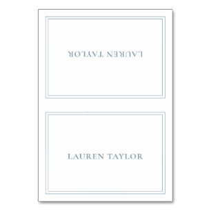 Blanc avec la carte de table moderne bleu Dusty