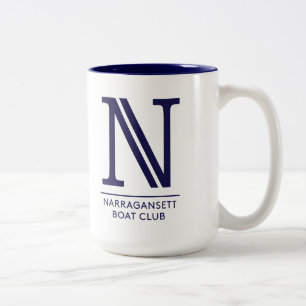Blanc avec l'intérieur bleu tasse à deux tons de