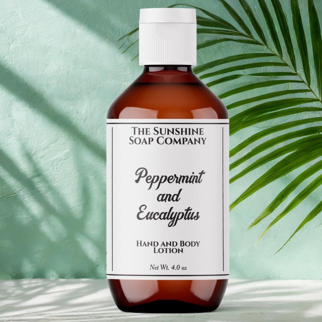 Blanc avec noir Cosmétique Texte Étiquette de bout (Créateur téléchargé)