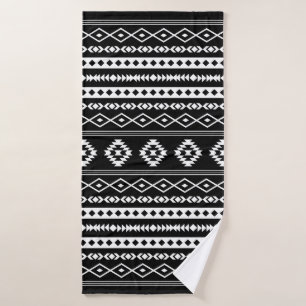 Blanc aztèque sur Motif de motifs noirs mélangé