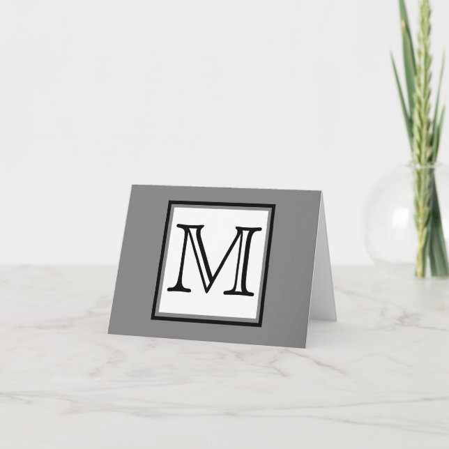 Blanc blanc noir gris de monogramme simple à (Devant)