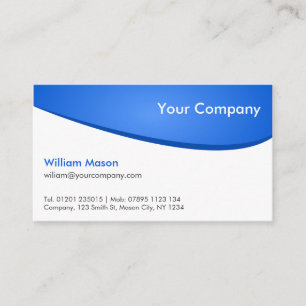 Blanc bleu incurvé, carte de visite professionnel