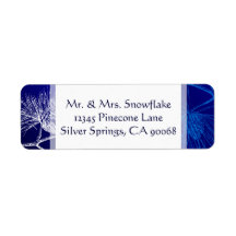 Blanc Bleu Pine d'hiver Personnalisé Étiquettes de