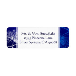 Blanc Bleu Pine d'hiver Personnalisé Étiquettes de