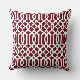 Blanc Bordeaux Marocain Trellis Décor Coussin