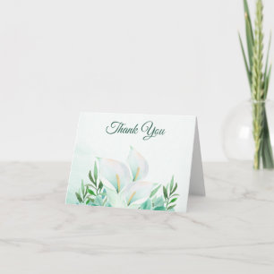 Blanc Calla Lily Carte de remerciements élégant