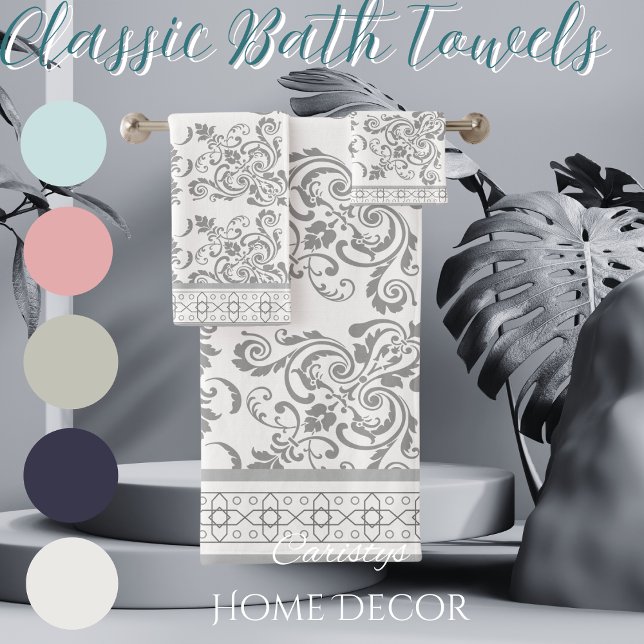 Blanc classique avec des parfums gris serviette (Créateur téléchargé)