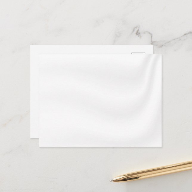 BLANC CRÉER VOTRE PROPRE CARTE POSTALE SATIN BLANC (Devant/Arrière en situation)
