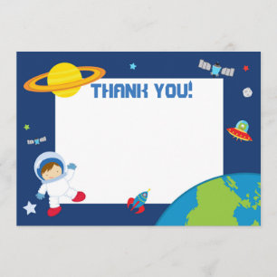 Blanc de carte de remerciements de l'espace
