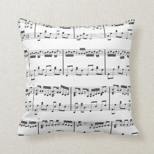 Blanc de coussin de musique de feuille