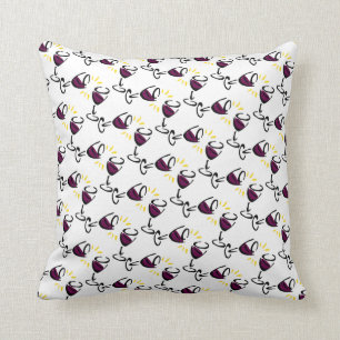 Blanc de coussin en verre de vin