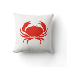 BLANC DE CRABE sur coussin rouge