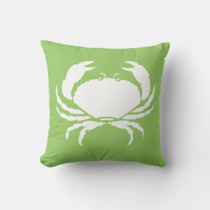 BLANC DE CRABE sur coussin vert