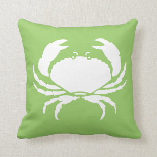 BLANC DE CRABE sur coussin vert