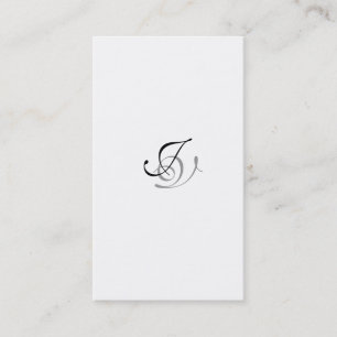 Blanc de noir de monogramme de carte de visite de