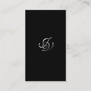 Blanc de noir de monogramme de carte de visite de