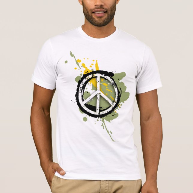 Blanc de signe de paix sur le sweat - shirt à (Devant)
