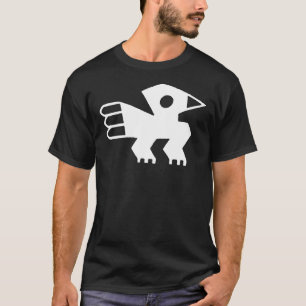 Blanc de T-shirt de symbole d'oiseau d'Inca