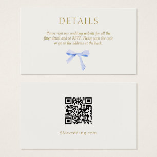Blanc Détails du Mariage de ruban bleu Code QR
