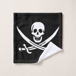 Blanc, Drapeau Pirate Calico Jack, Crâne & Cutlass