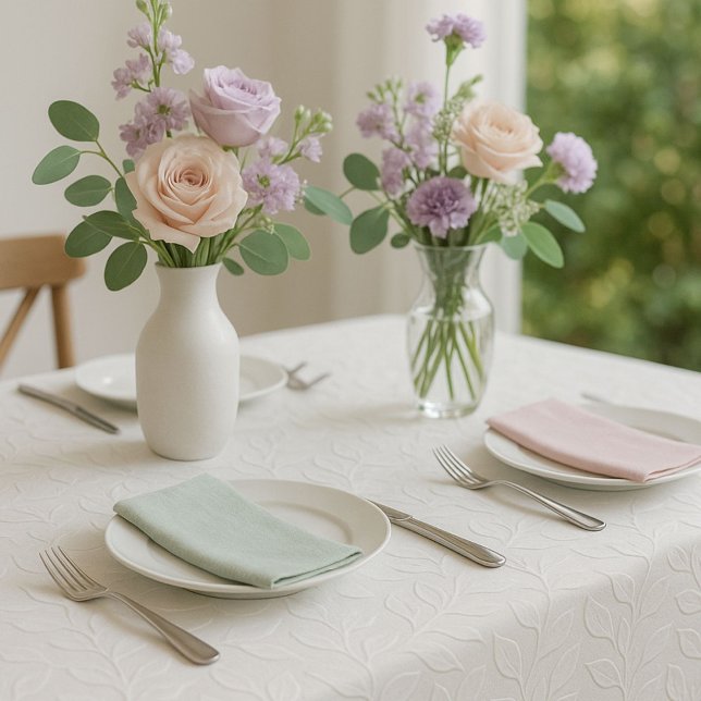 Blanc Élégant nappe en feuillage (Créateur téléchargé)