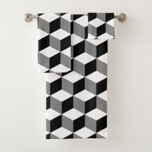 Blanc et gris de noir de motif de cube