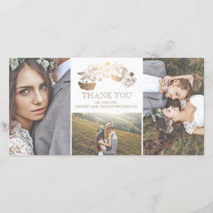 Blanc et Merci floral de mariage d'or