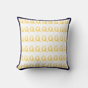 blanc et moutarde jaune CATS coussin moderne