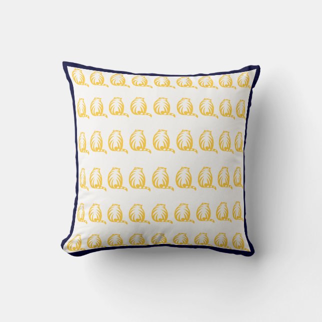blanc et moutarde jaune CATS coussin moderne (Recto)