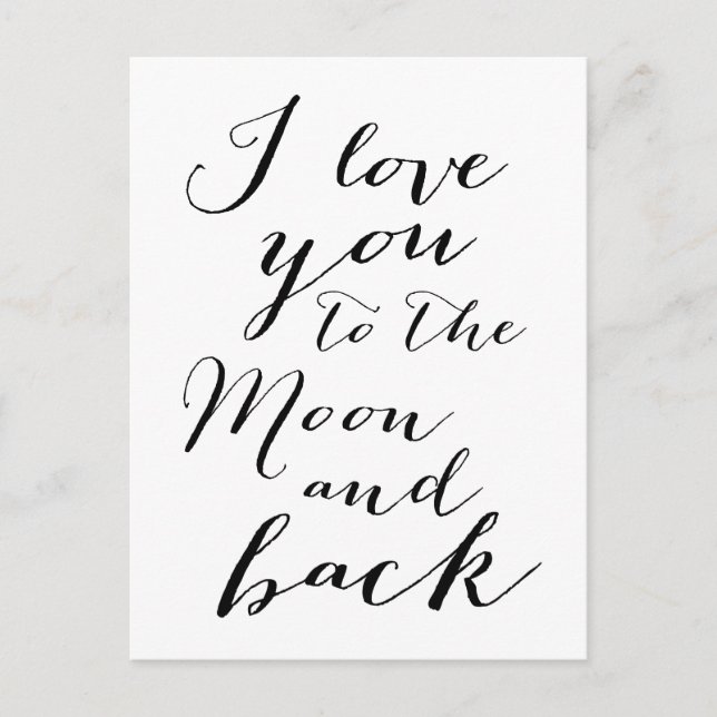 Blanc Et Noir Je Vous Aime Aux Cartes Postales Lun (Devant)