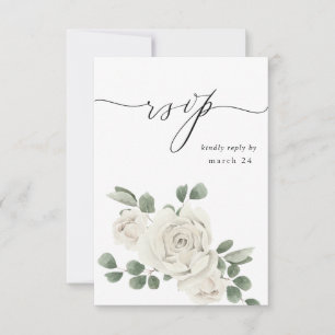 Blanc Fleurs & Eucalyptus avec RSVP de repas 2