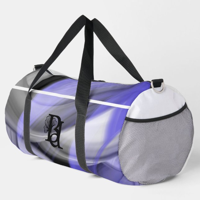 Blanc Grand Sac De Sport Tendance Lavande Abstrait (Coin droit)