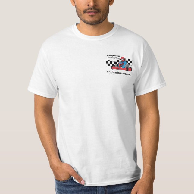 Blanc karting de T-shirt de club d'ABQ (Devant)